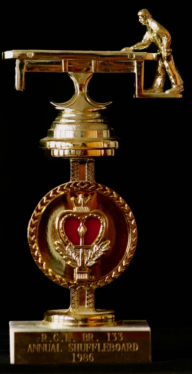 1986 Cobourg Legion Shuffleboard trophy