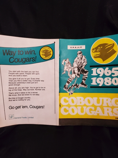 1980 Cobourg Cougars program vs Port Hope