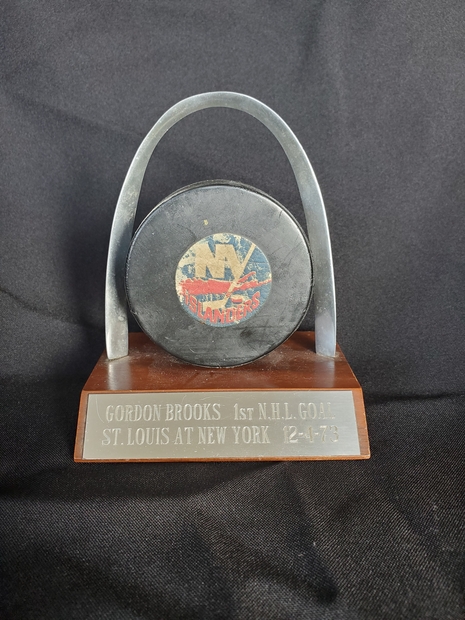 1973 Gord Brooks 1st NHL goal Trophy