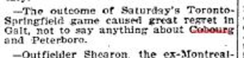 1900-04-30 Baseball -Springfield vs Toronto regrets for Cobourg