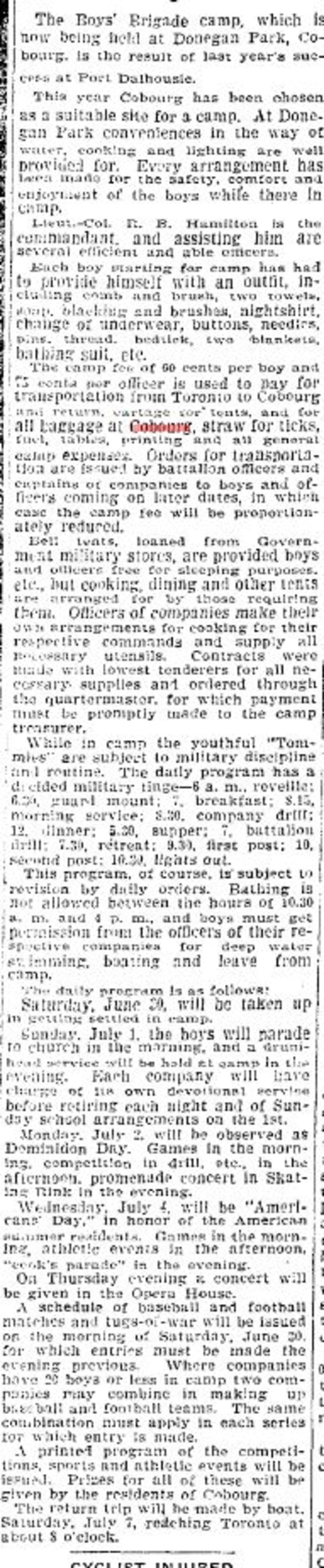 1900-06-30 Sports -Boys Brigade Camp Games