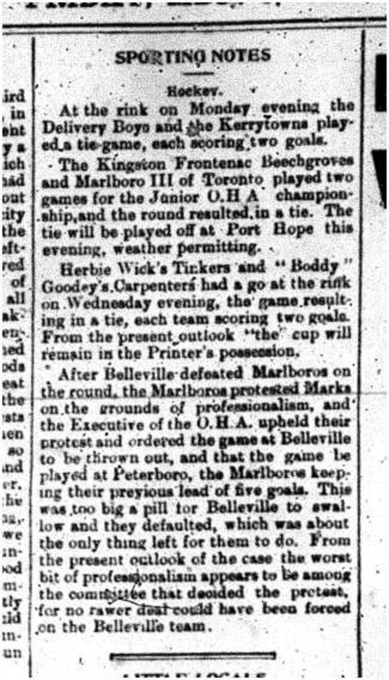 1903-03-06 Hockey - OHA