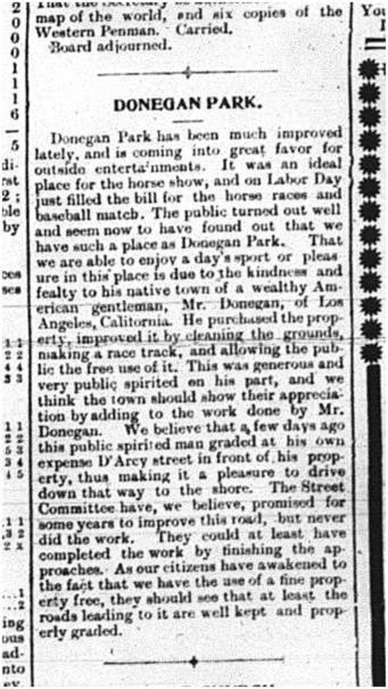 1905-09-08 Facilities -Donegan Park