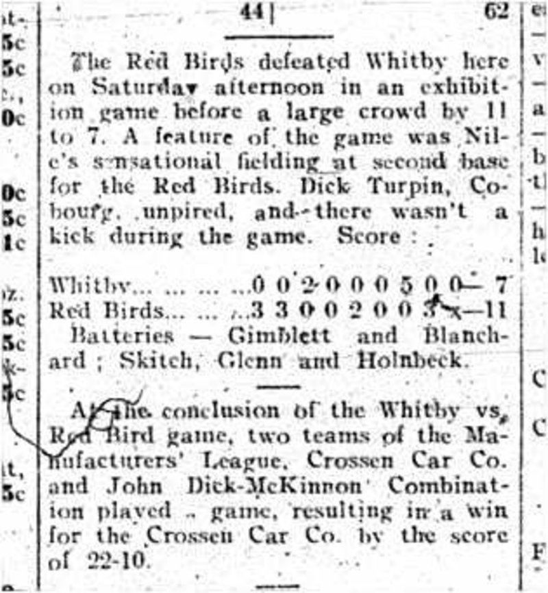 1909-07-23 Baseball -Red Birds