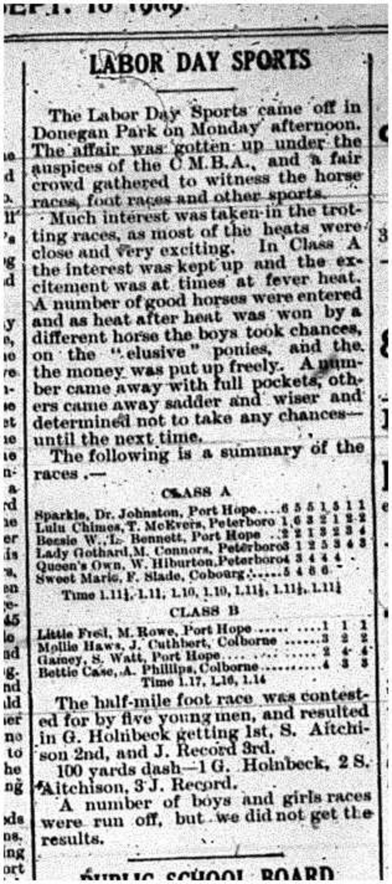 1909-09-10 Sports -Labour Day Games