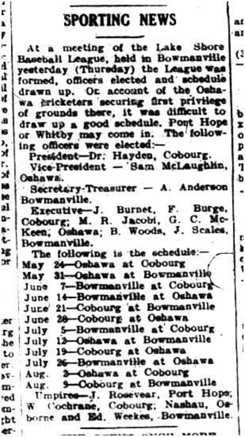 1913-04-18 Baseball -Lakeshore League