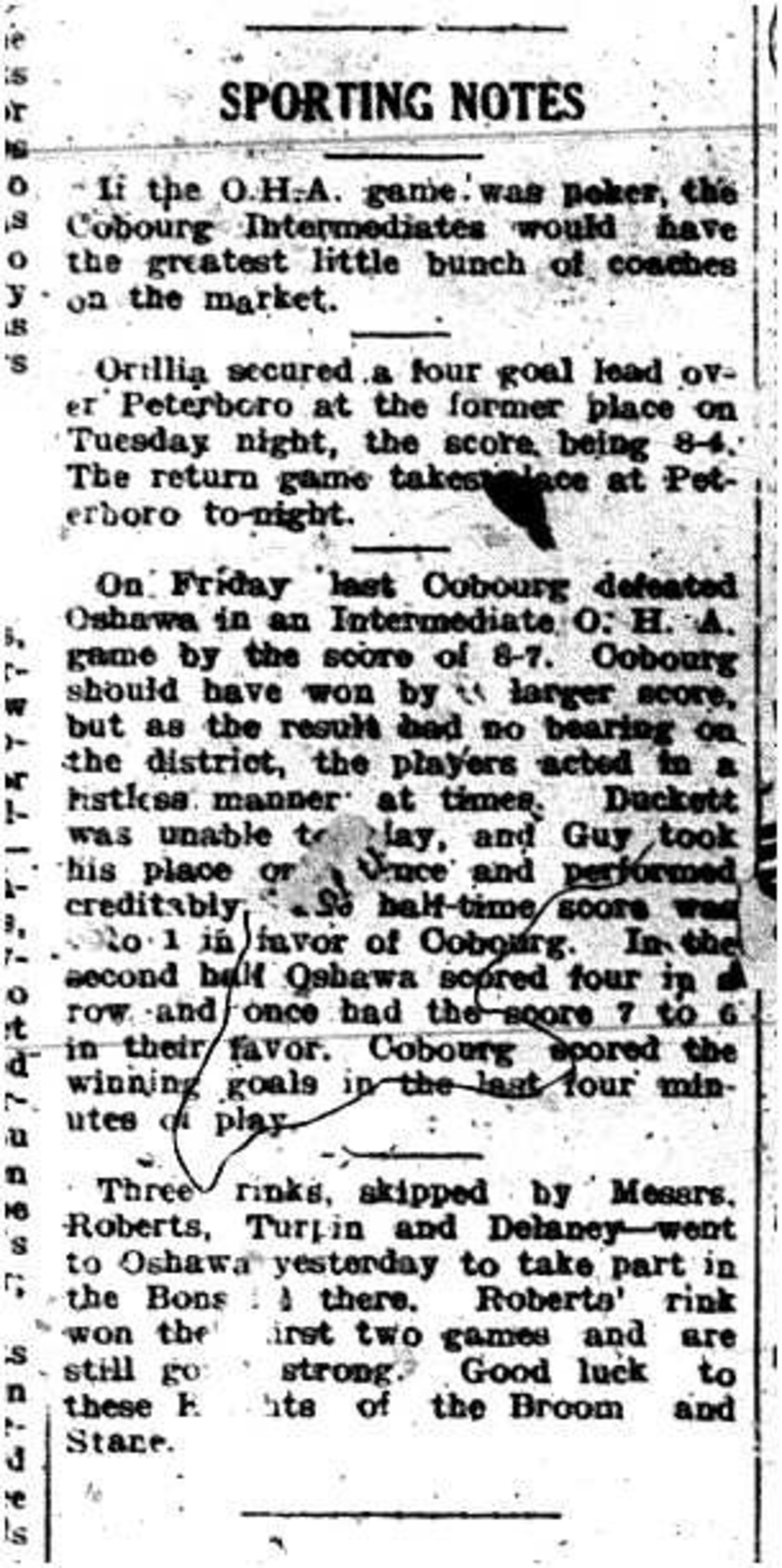 1914-02-13 Hockey -Intermediates