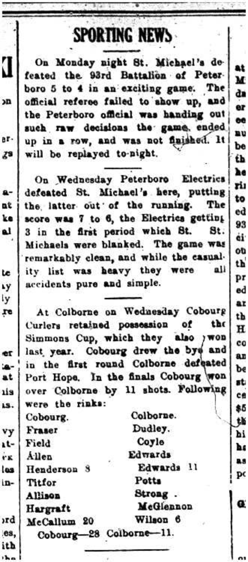 1916-02-04 Curling -Simmonds Cup