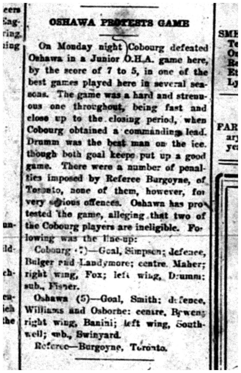 1918-01-18 Hockey - Juniors