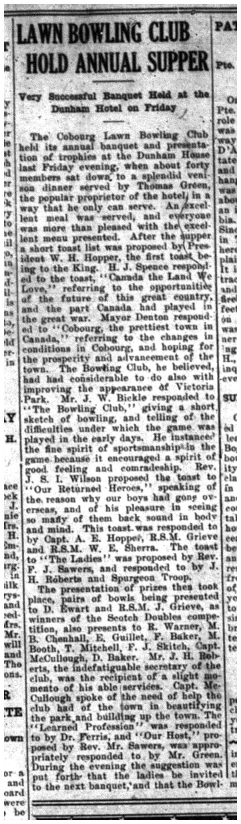 1919-11-21 Lawn Bowling