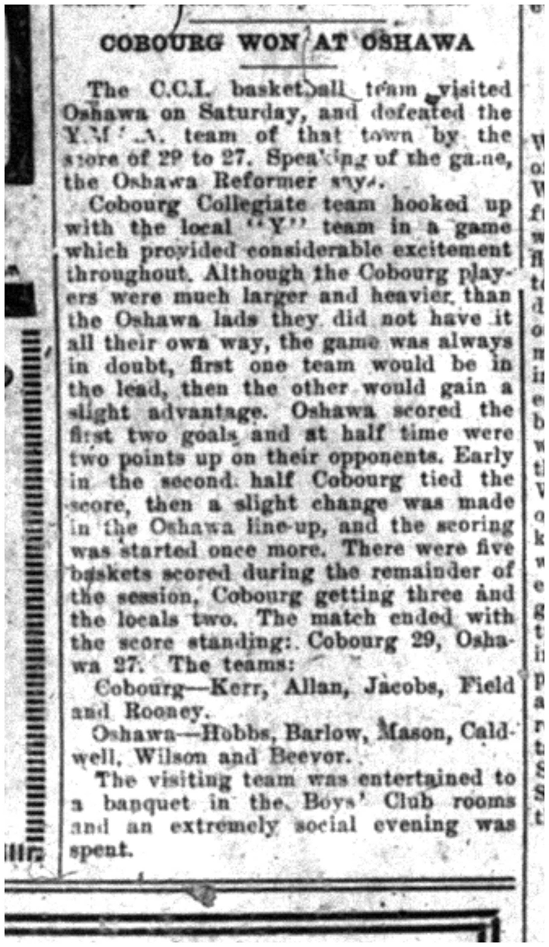 1919-11-21 School -CCI Basketball