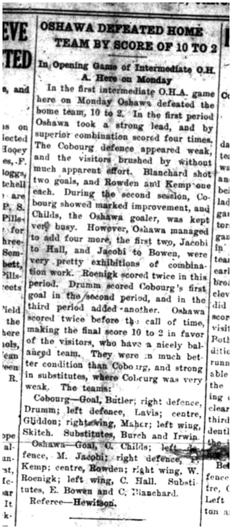 1920-01-01 Hockey -Intermediates