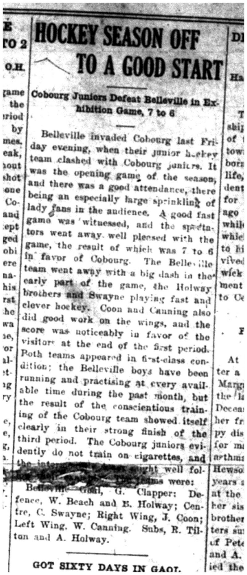 1920-01-01 Hockey -Juniors