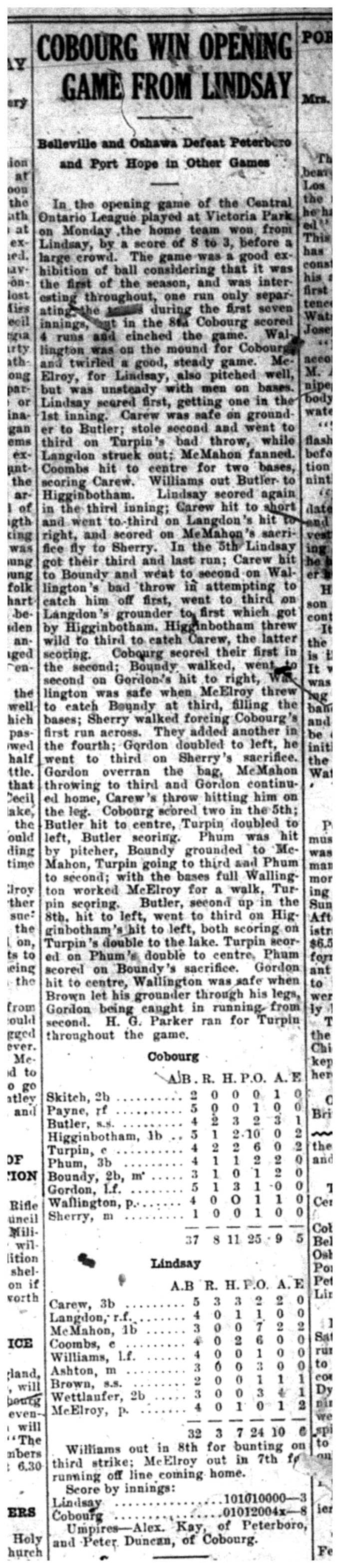 1920-05-27 Baseball -Opening Day