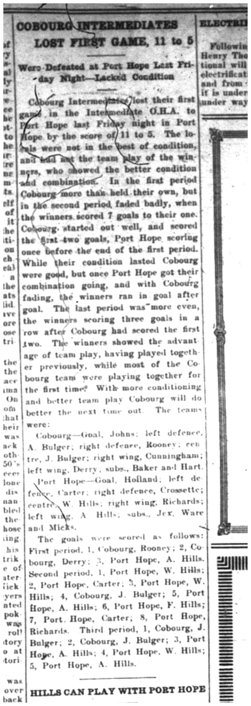 1923-01-04 Hockey -Intermediates