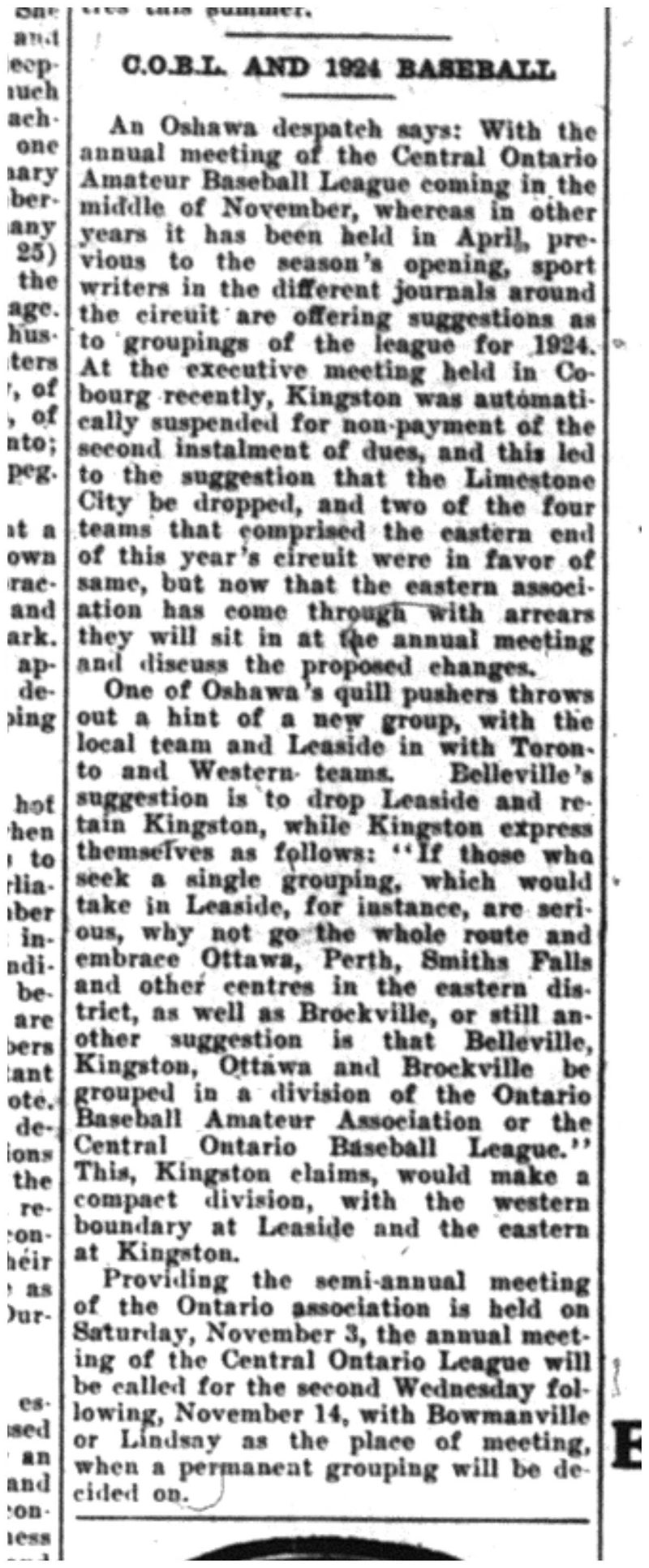 1923-10-25 Baseball -COBL