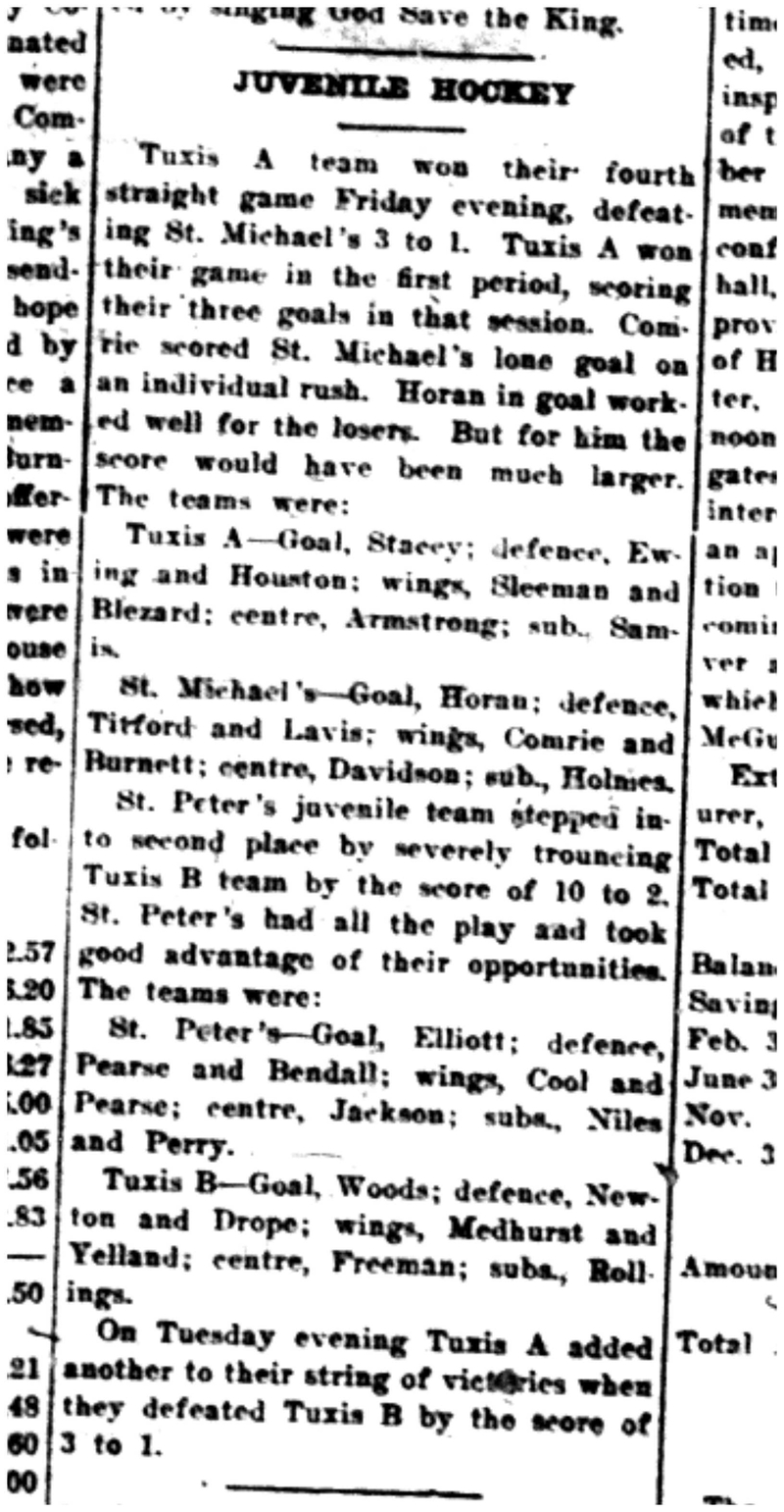 1925-02-05 Hockey -CCHL-Juvenile