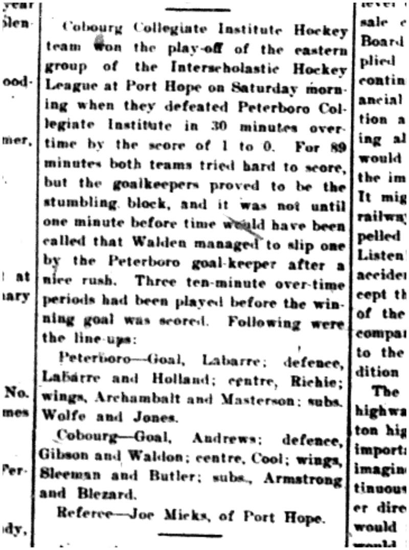 1925-02-12 School -CCI Hockey