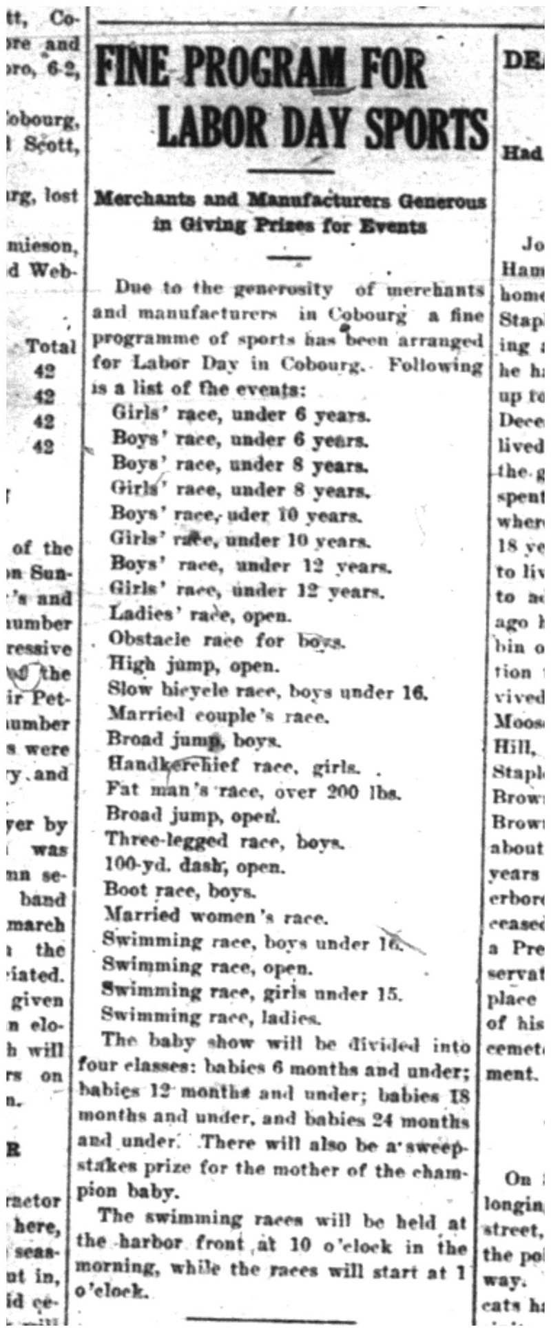 1925-09-03 Sports -Labour Day Games