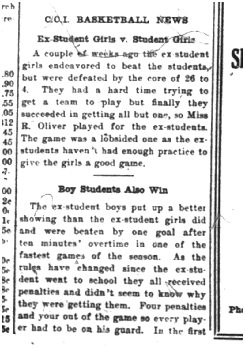 1926-02-18 School -CCI Basketball