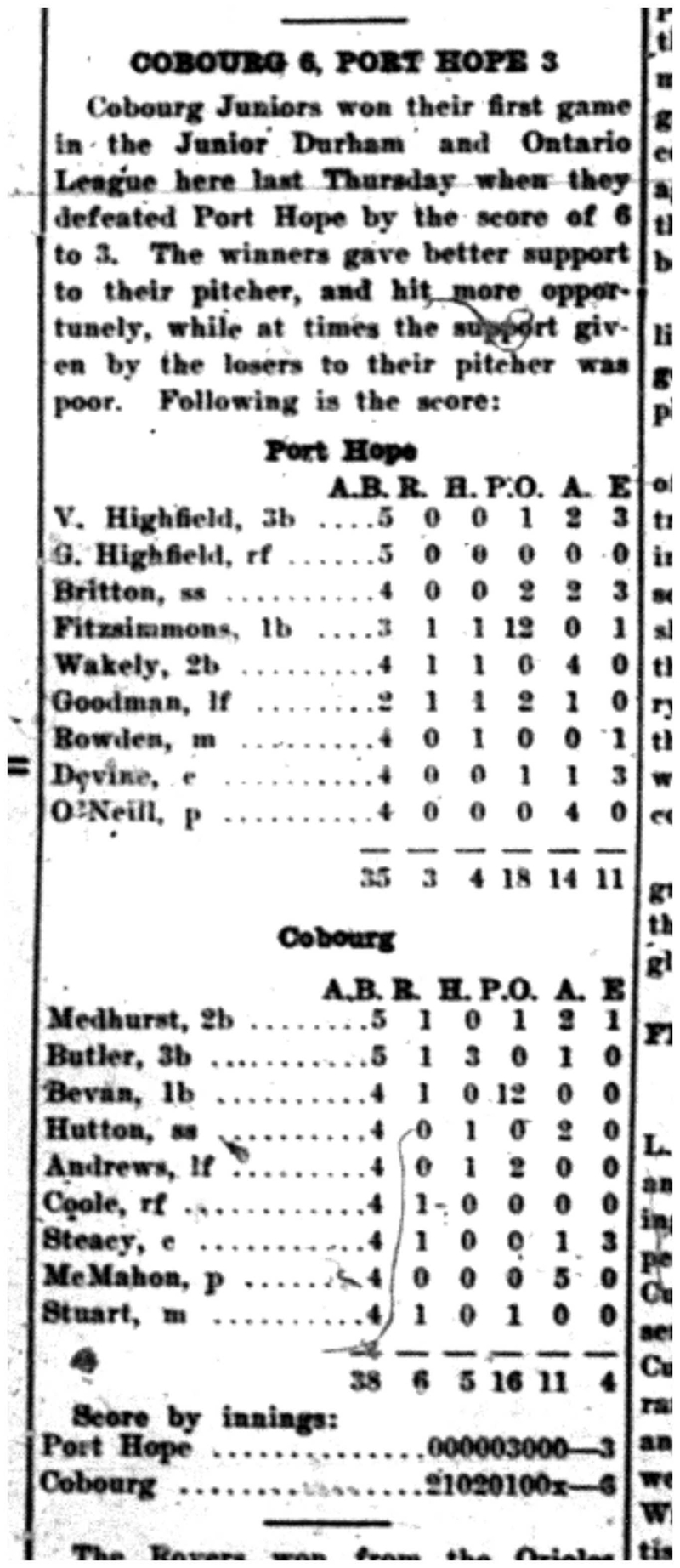 1926-07-01 Baseball -Juniors