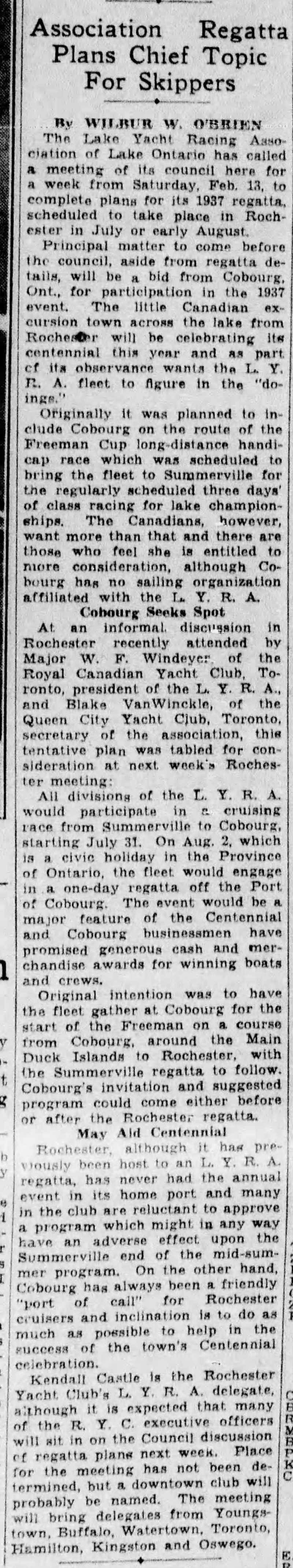 1937-01-31 Yacht Racing -Rochester Democrat and Chronicle