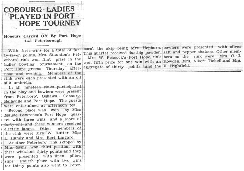 1937-07-22 Lawn Bowling -19 rinks at PH
