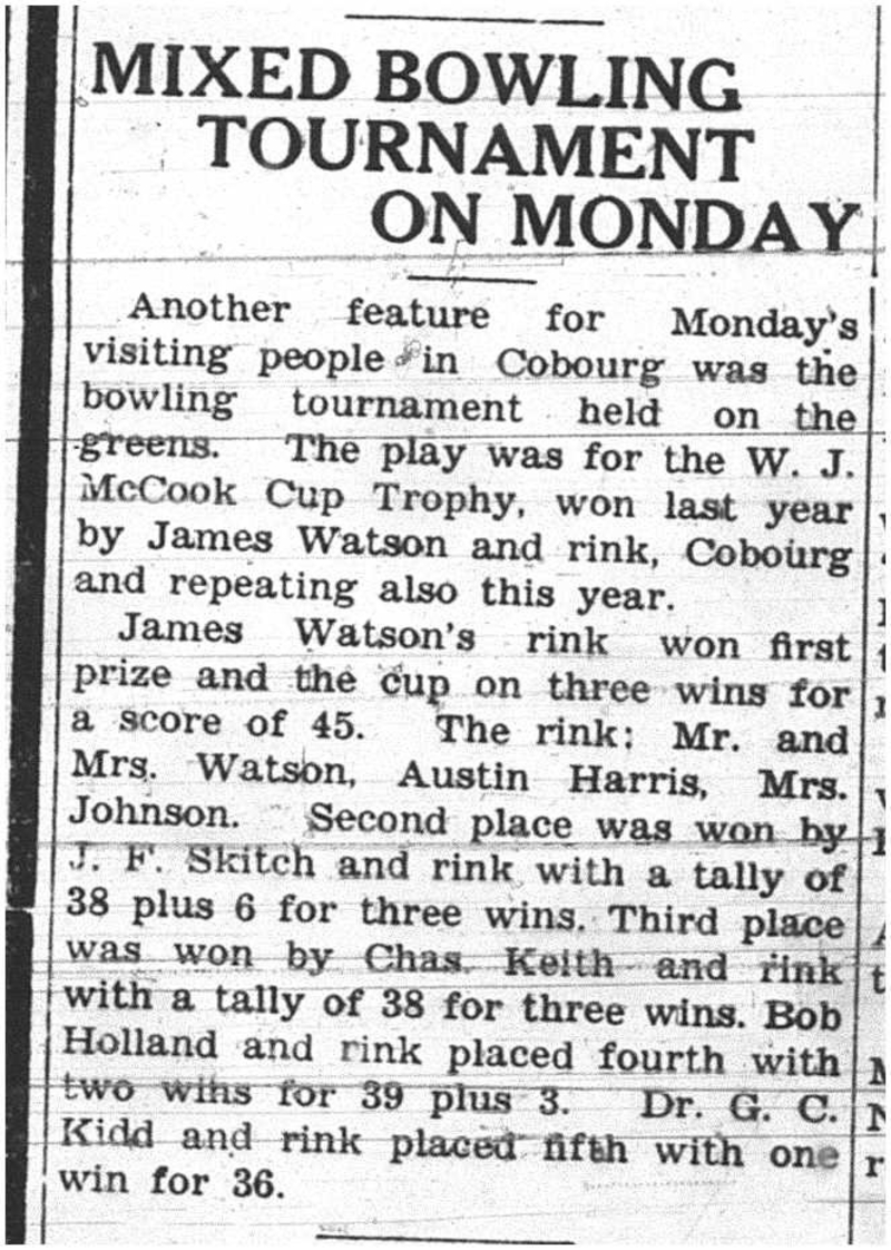 1937-08-05  Lawn Bowling -McCook Cup Trophy