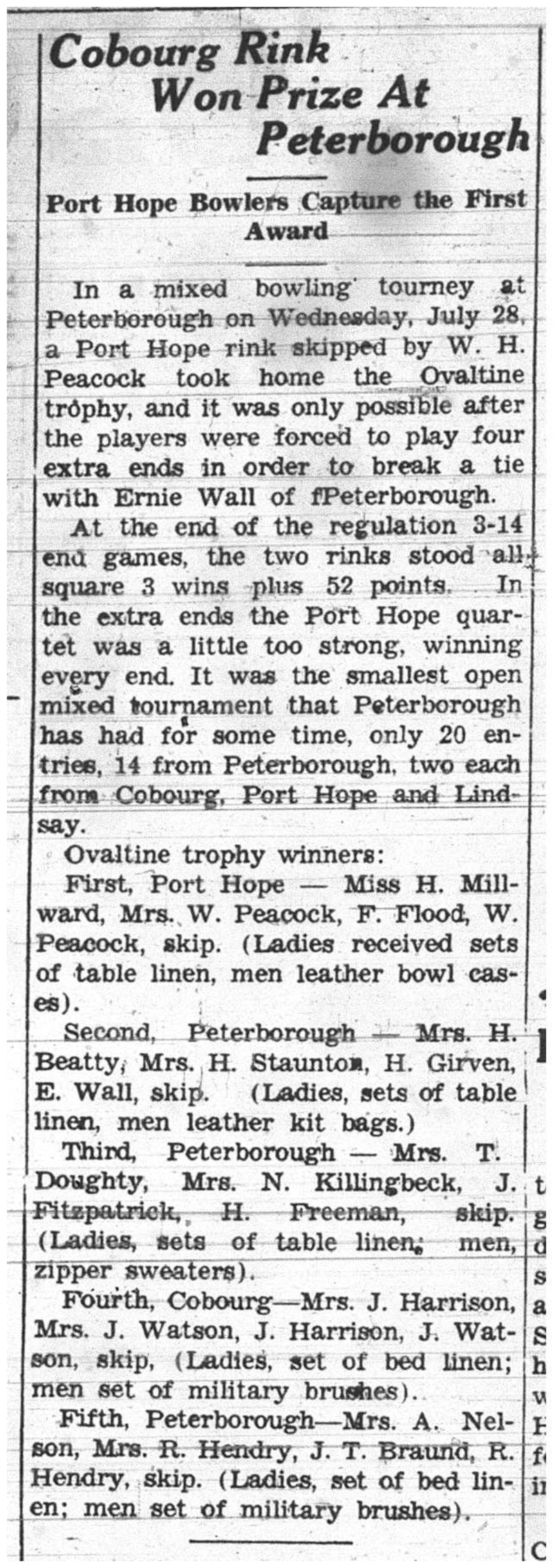 1937-08-05 Lawn Bowling -mixed Tournament