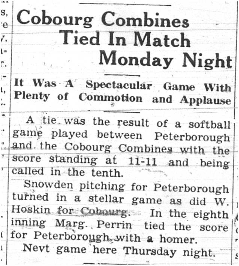 1937-08-19 Softball - Combine Girls