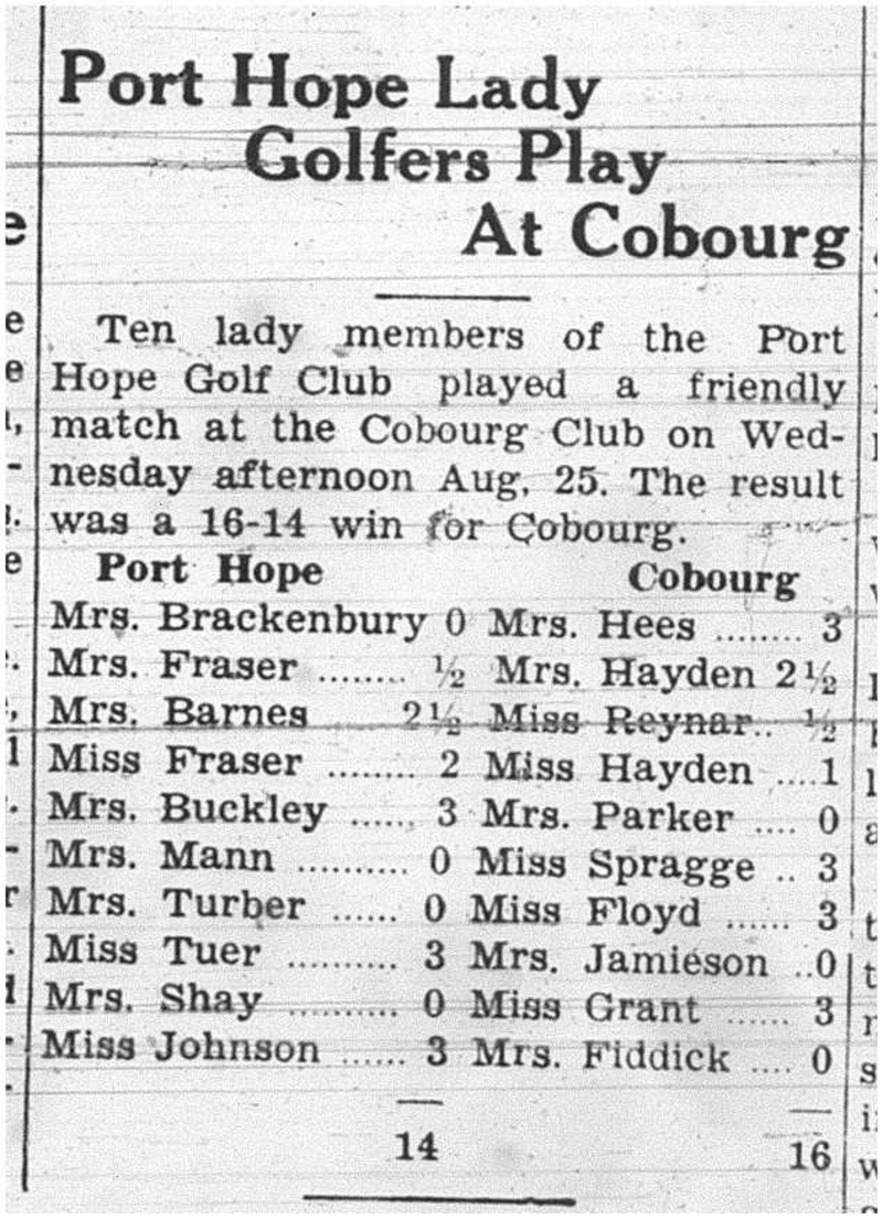 1937-09-02 Golf -Ladies vs PH