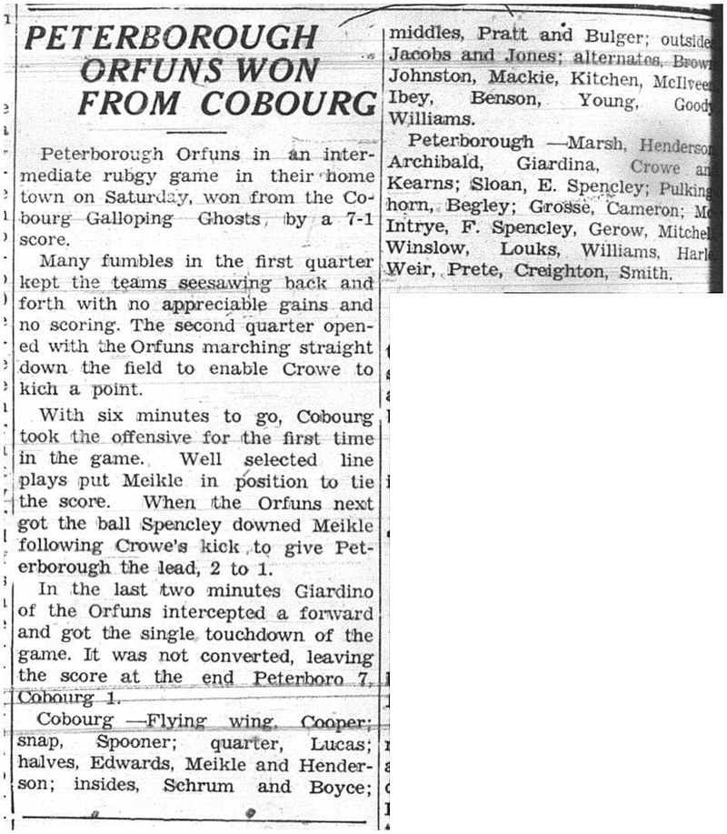 1937-10-21 Football - Intermediate GG vs Peterborough