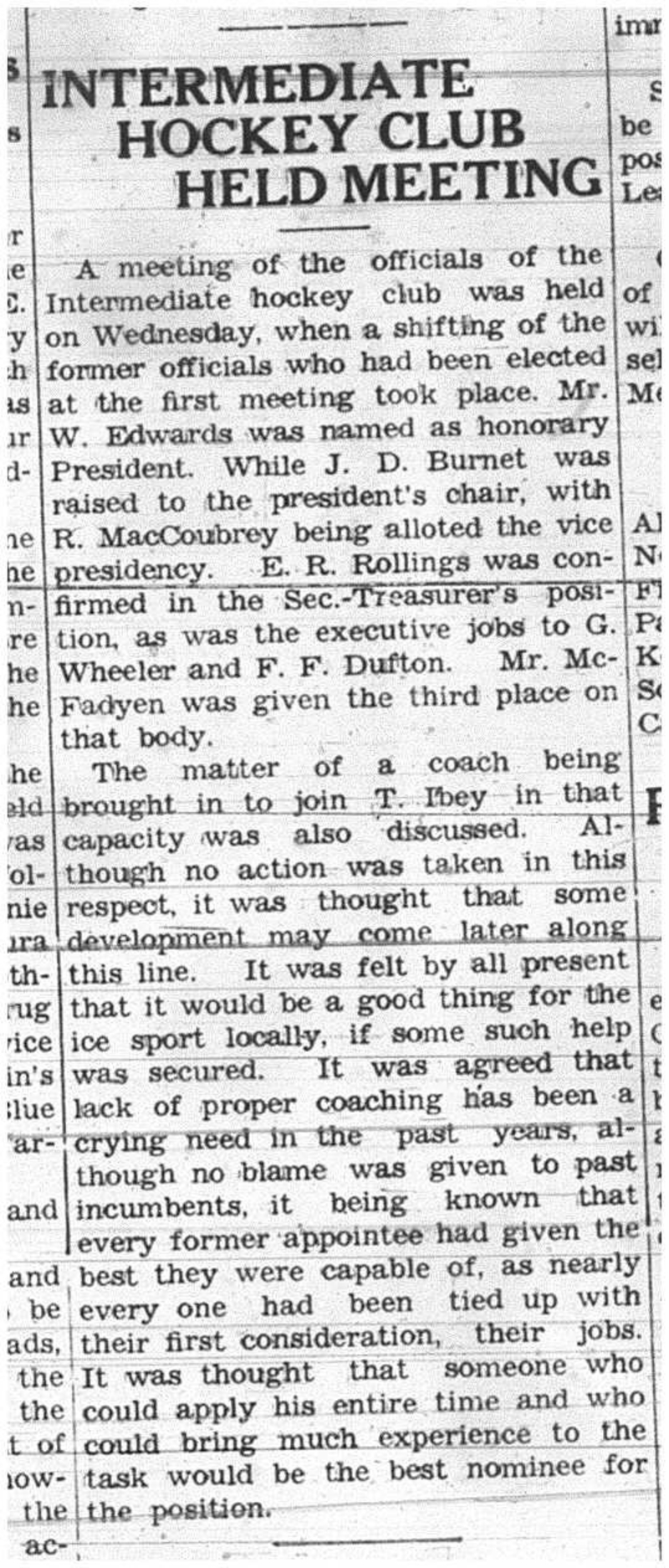 1937-12-16 Hockey - Intermediates