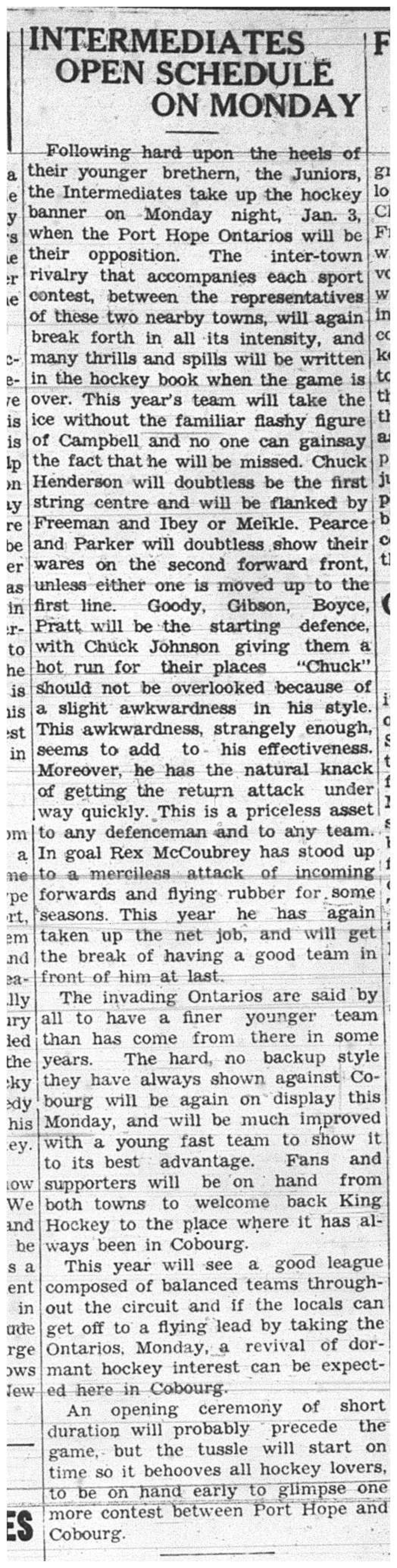 1937-12-30 Hockey - Intermediates vs PH