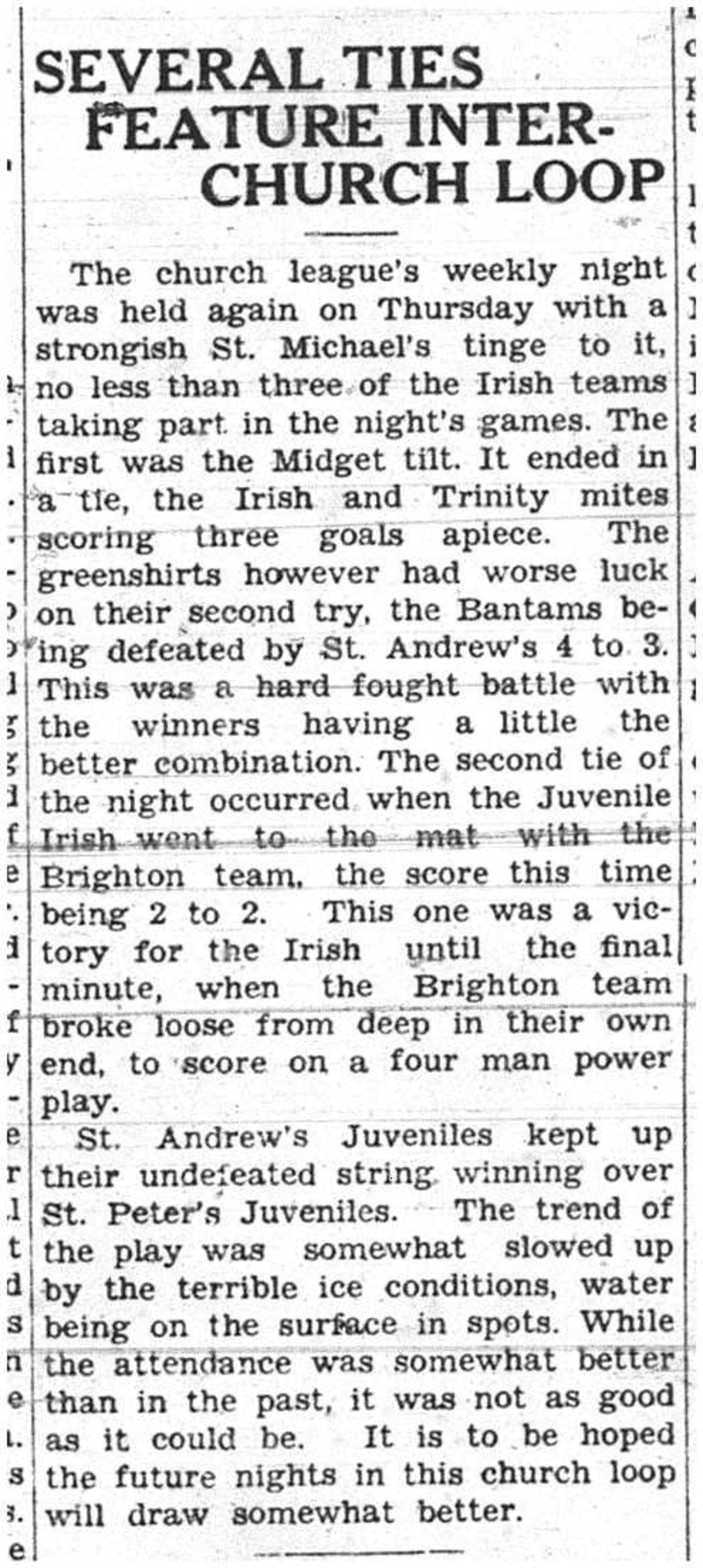 1938-02-10 Hockey - CCHL scores