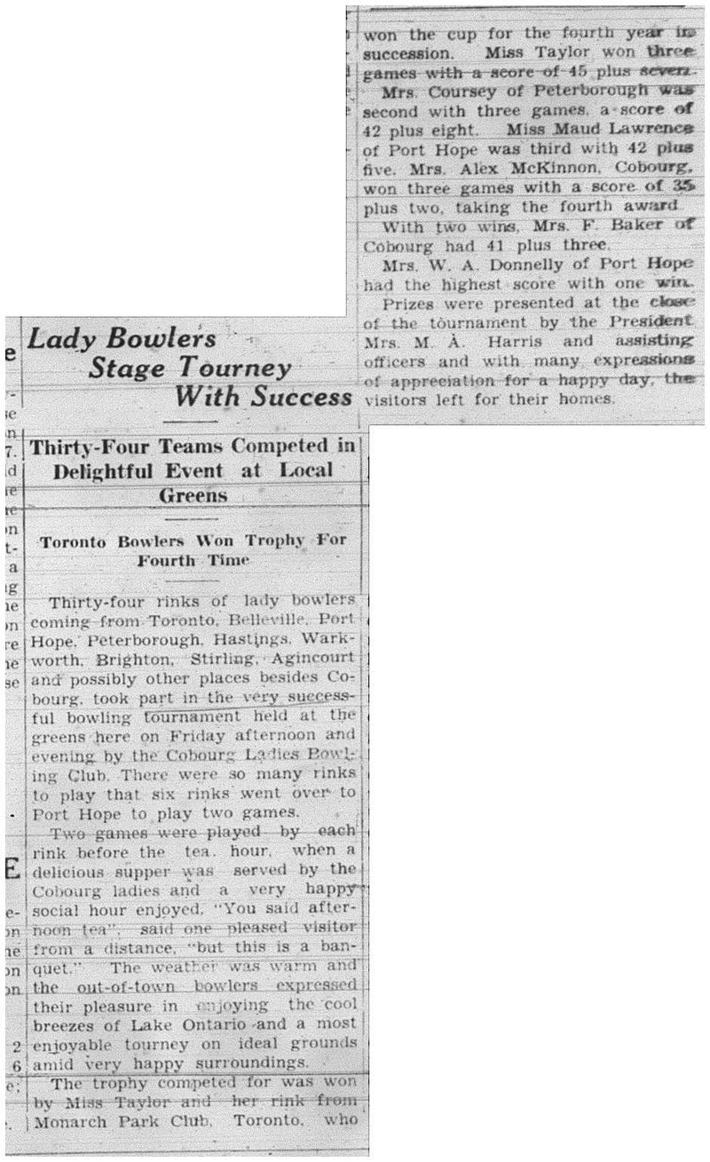 1938-07-14 Lawn Bowling -Ladies 34 team Tourney