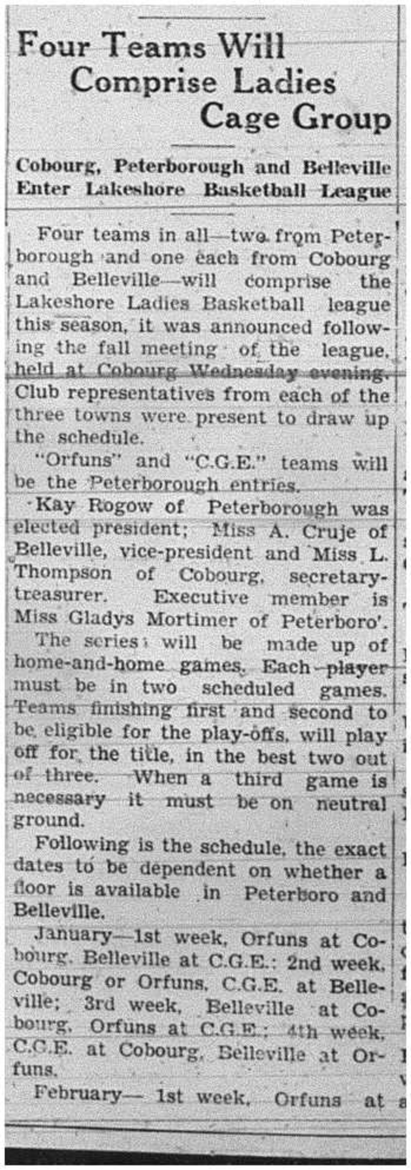 1938-09-29 Basketball -Ladies organizing meeting