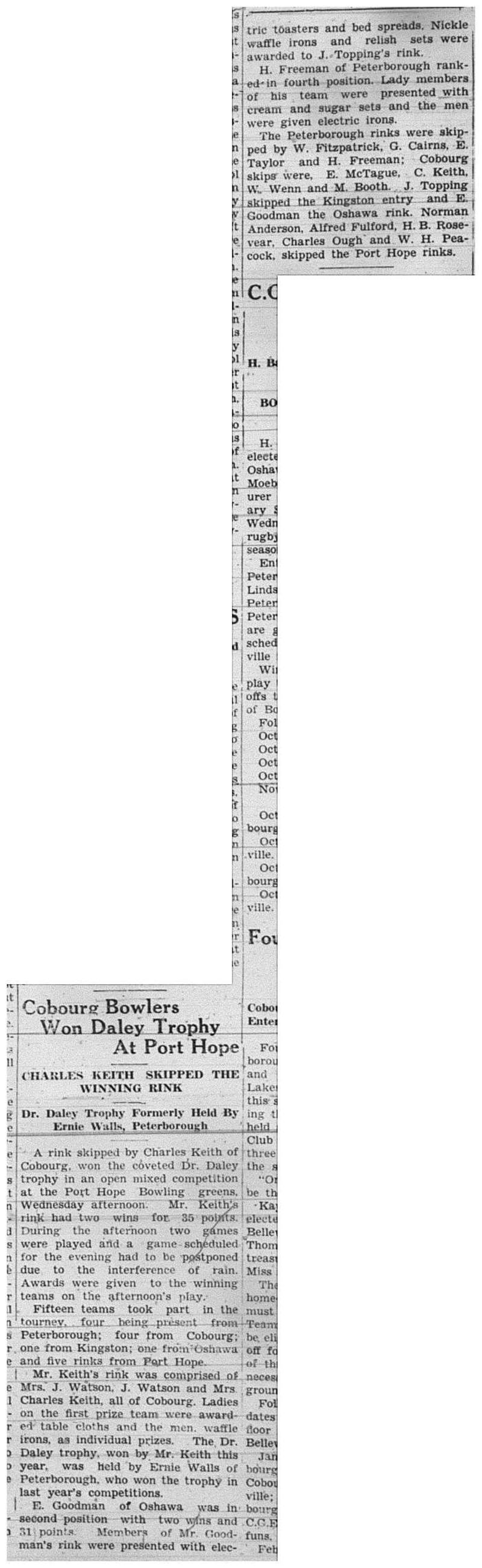 1938-09-29 Lawn Bowling -Daley trophy