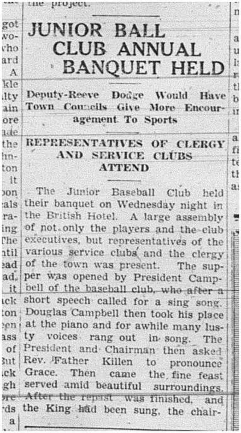 1938-10-06 Baseball -Juniors banquet