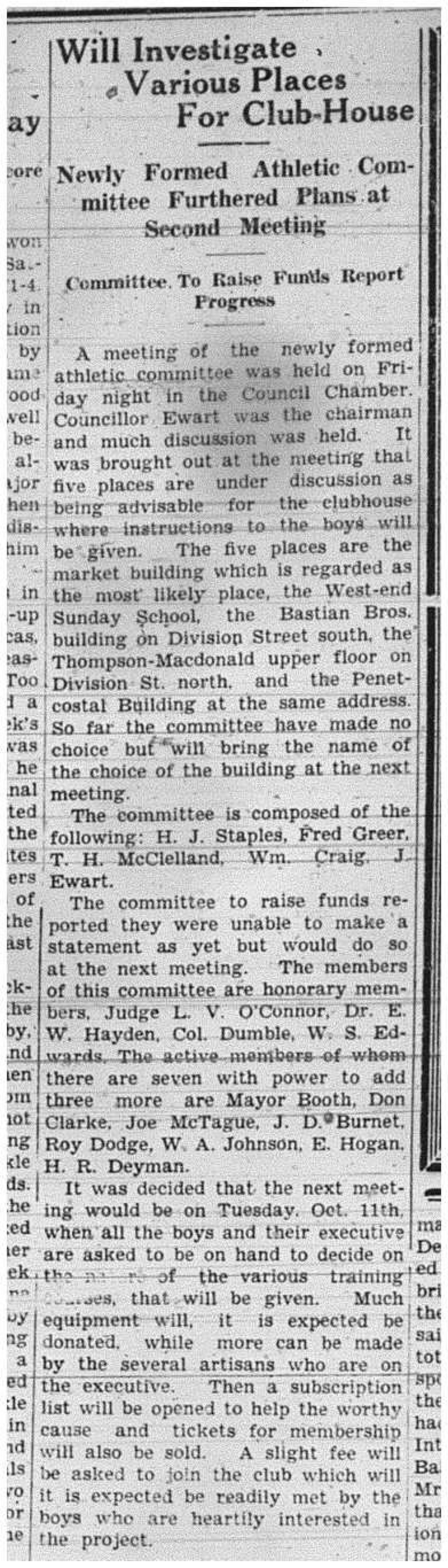 1938-10-06 Sports -Athletic Commision & clubhouse