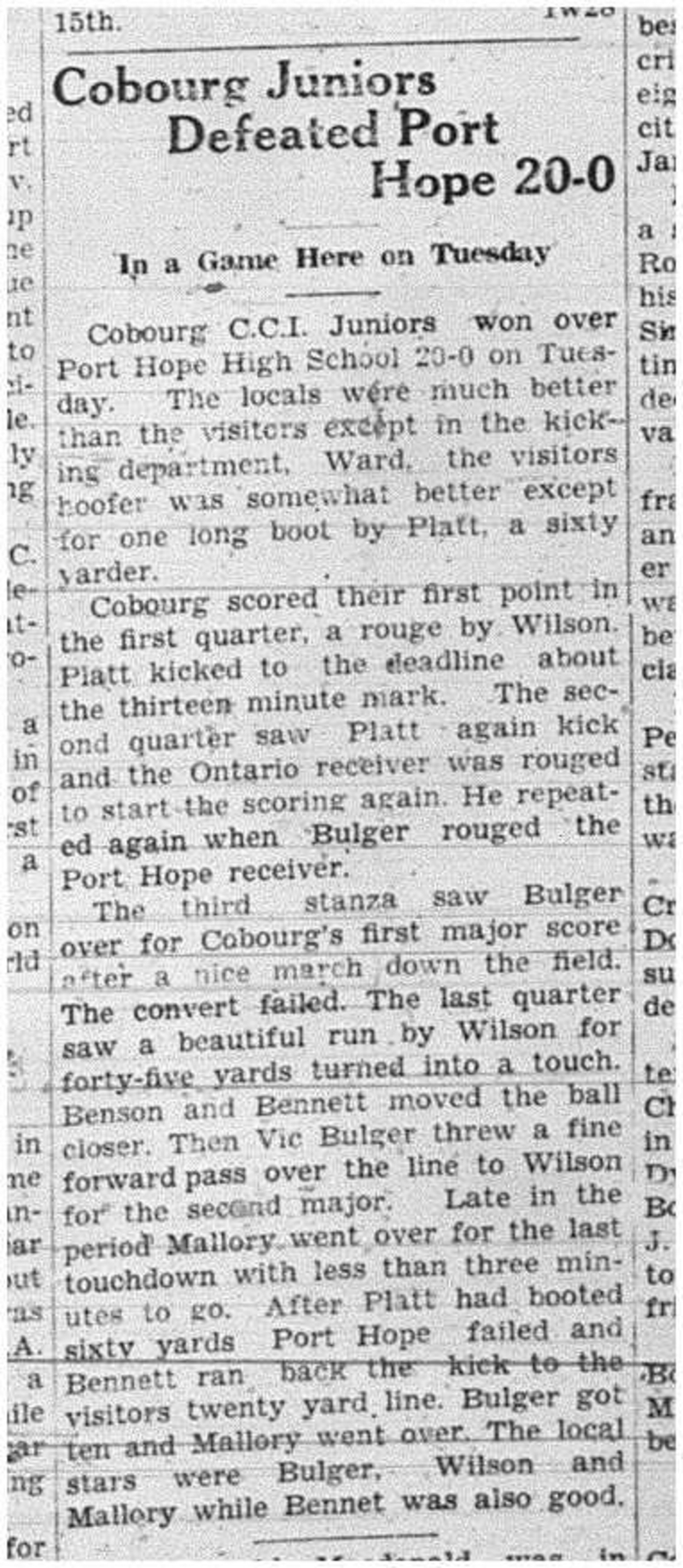 1938-10-20 School -CCI Football