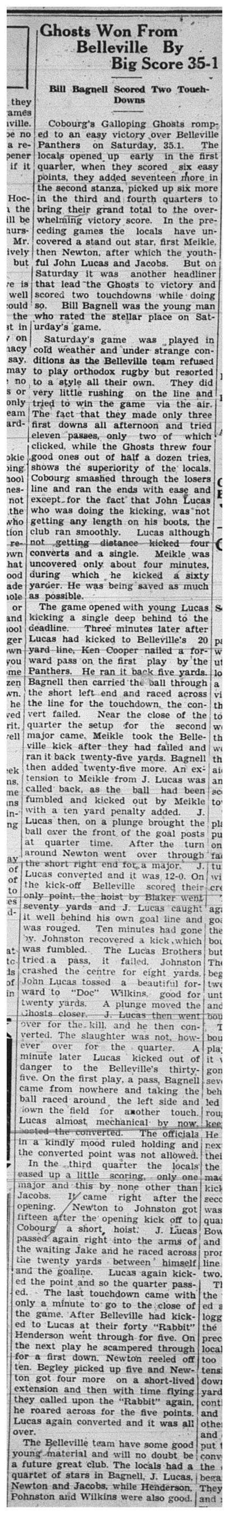 1938-10-27 Football -Intermediates GG vs Belleville