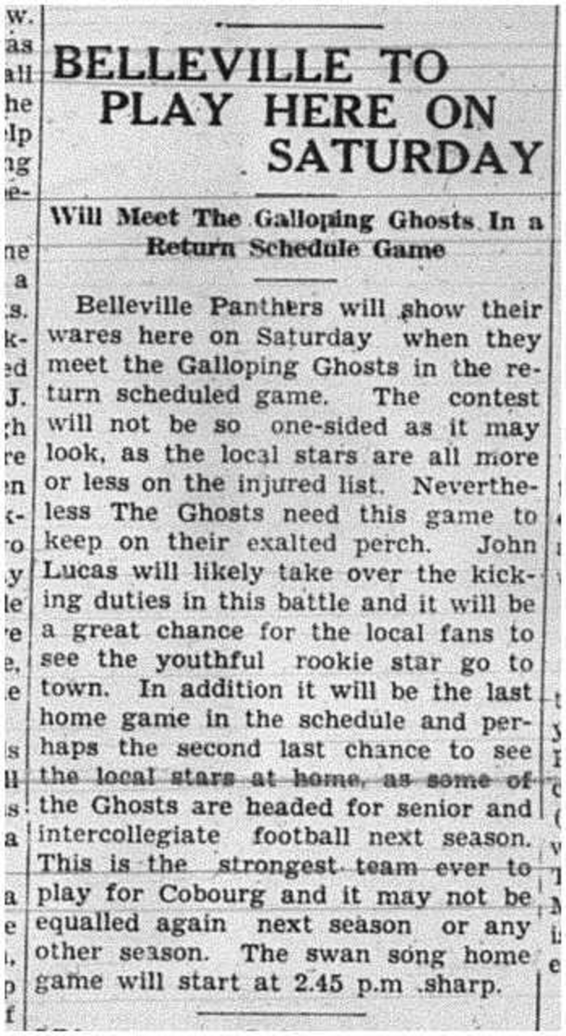 1938-11-03 Football -Intermediates -GG to play Belleville