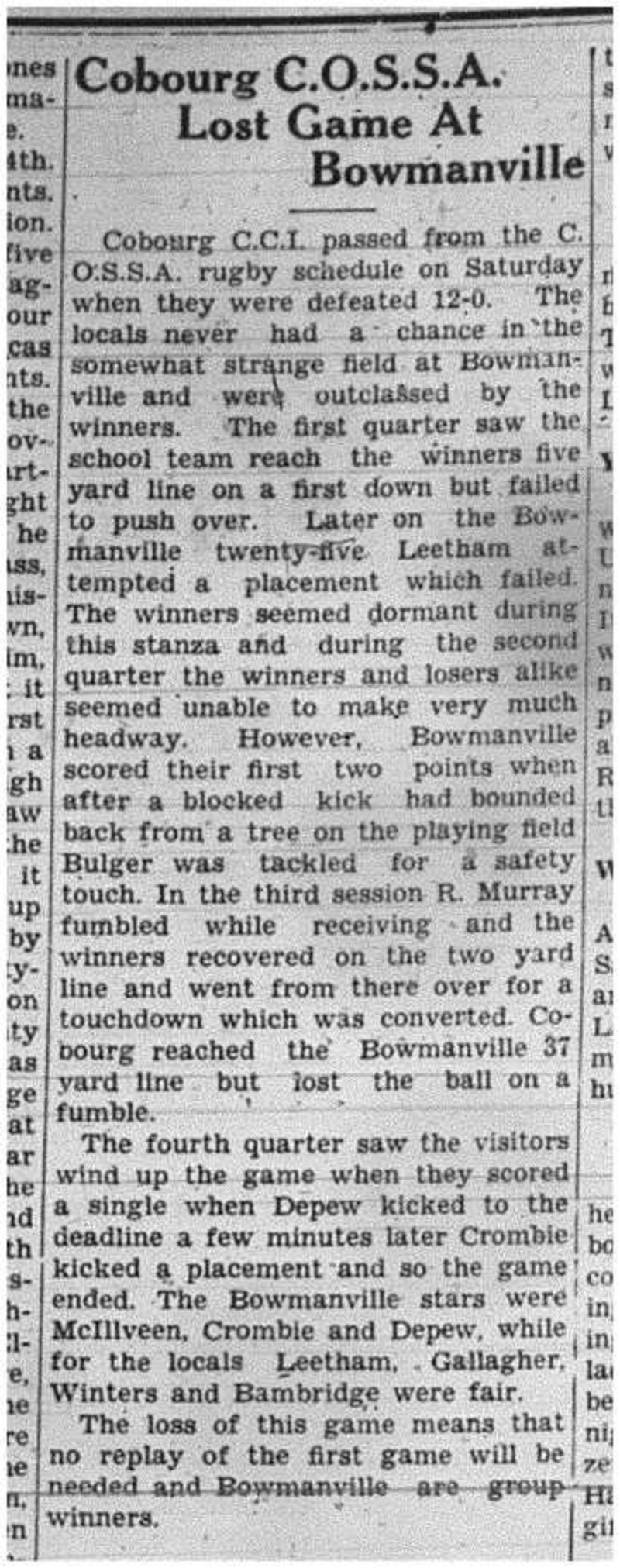 1938-11-03 School -CCI Football