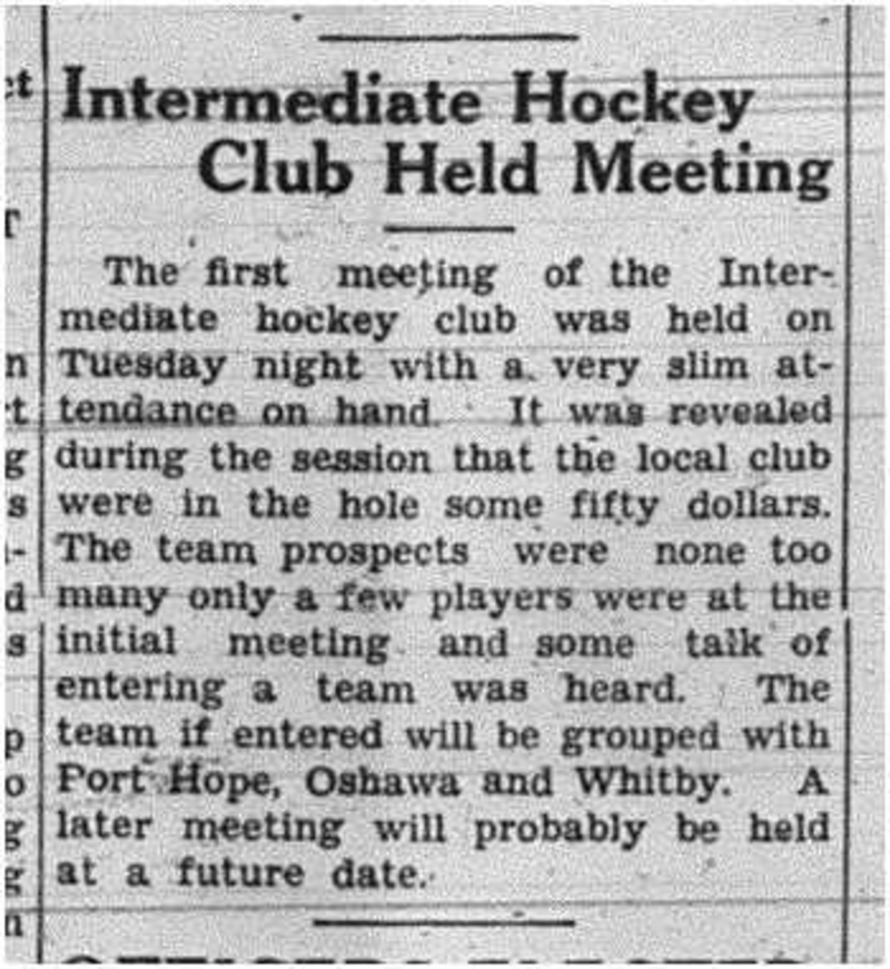 1938-12-08 Hockey -Intermediates organizing meeting