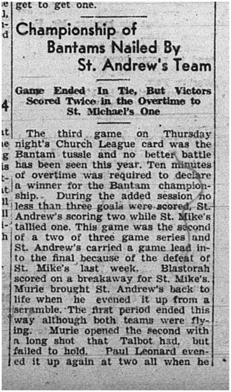 1939-03-16 Hockey -CCHL Bantam Championship