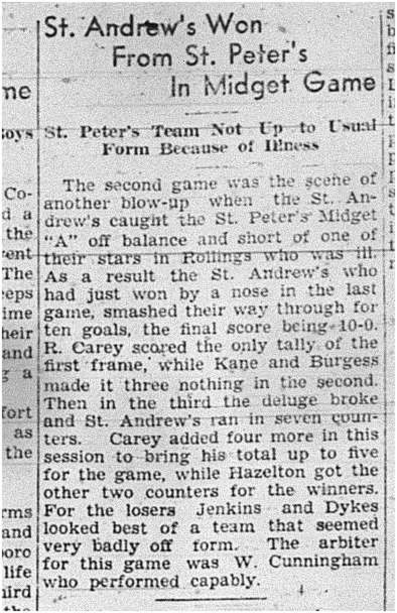 1939-03-16 Hockey -CCHL Midgets St Andrews vs St Peters Game 2