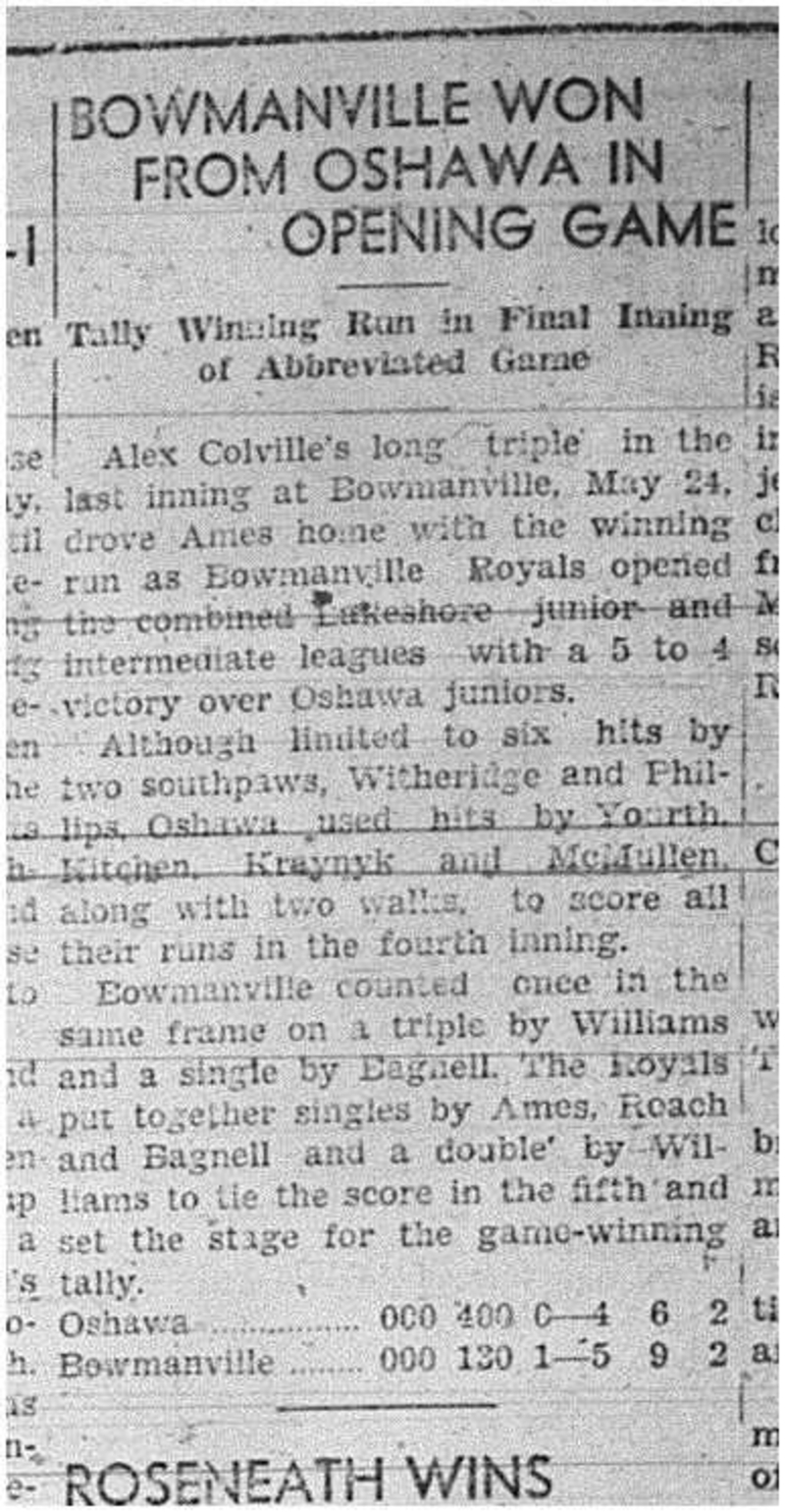 1939-06-01 Baseball -Lakeshore Junior-Intermediate League Game