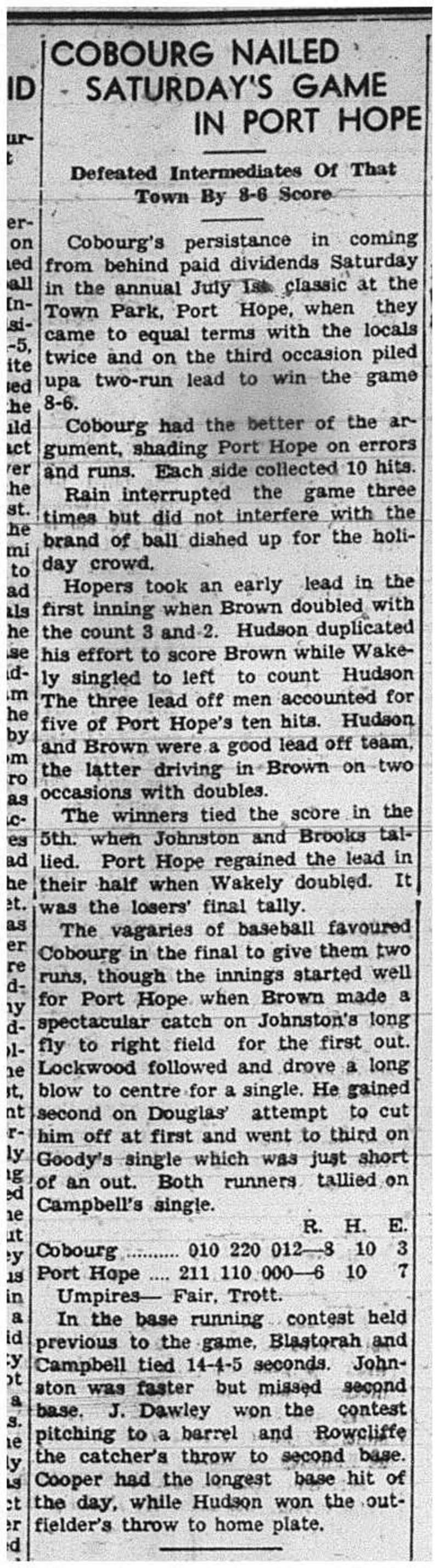 1939-07-06 Baseball -Intermediates vs PH