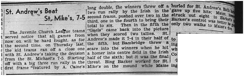 1939-07-13 Softball -Church League Juvenile Game